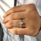 3 Stone Marquise Diamond Ring In Yellow Gold