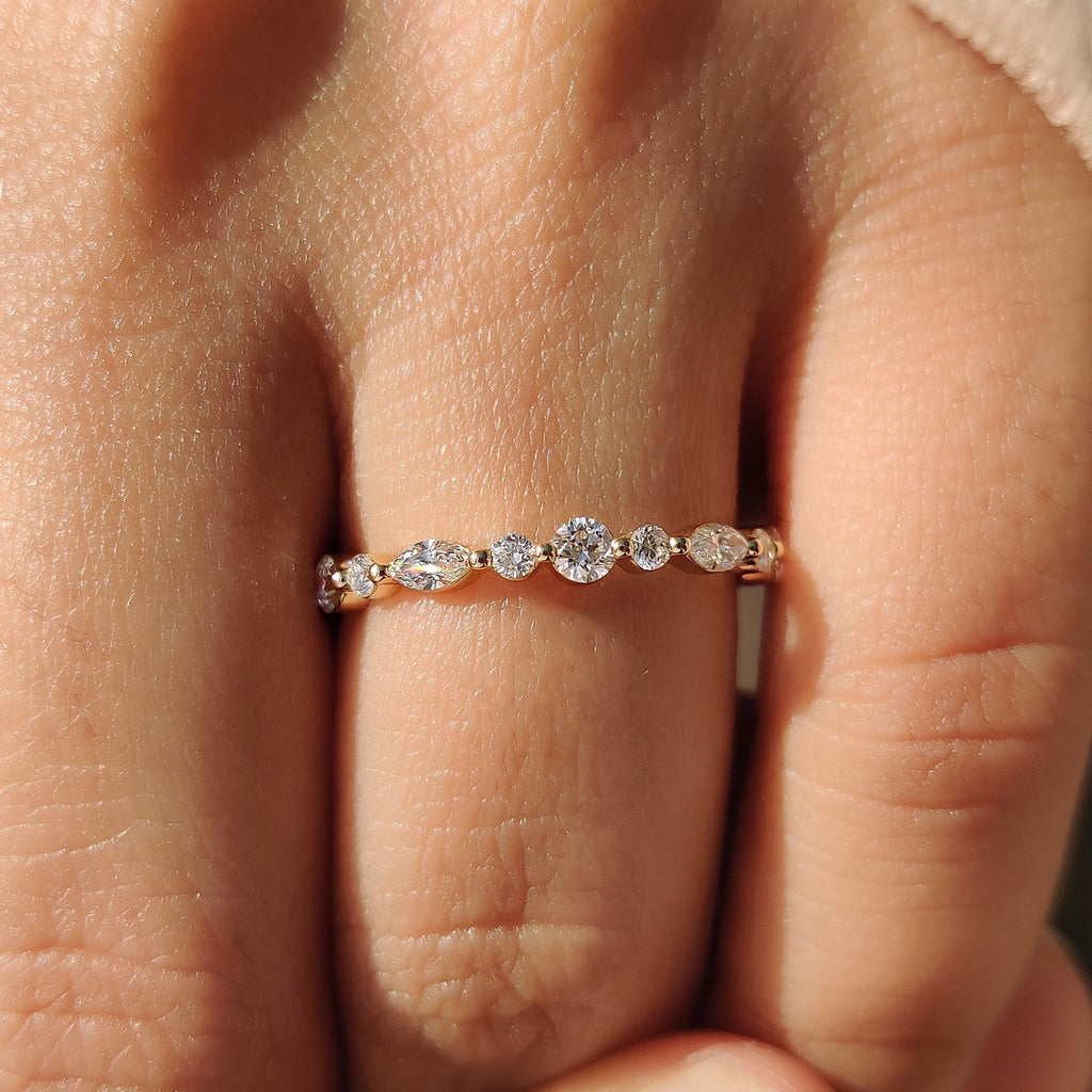 Eternity Wedding Band - Marquise and Round Diamonds