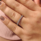 Shared Prong Eternity Band With Round Diamond