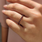 Round Cut Garnet Wedding Ring