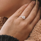 1.75 CT Princess Moissanite Hidden Halo Pave Setting Engagement Ring