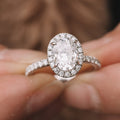 1.80 - 3.80 CT Oval Moissanite Halo Setting Engagement Ring