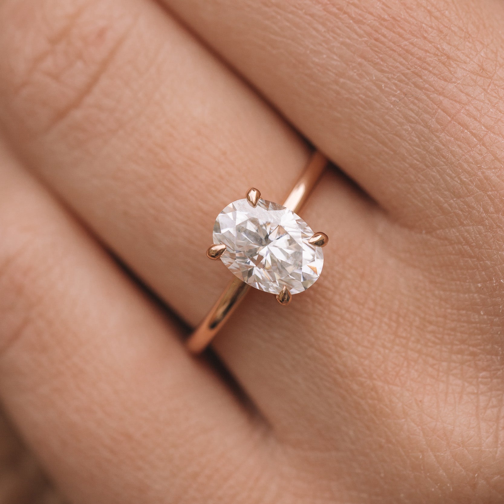 1.80 CT Oval Cut Moissanite Solitaire Engagement Ring