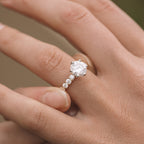 1.90 CT Round Cut Moissanite Six Prong Engagement Ring