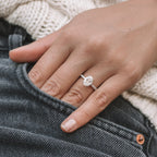 1.80 - 3.80 CT Oval Cut Moissanite Hidden Halo Engagement Ring