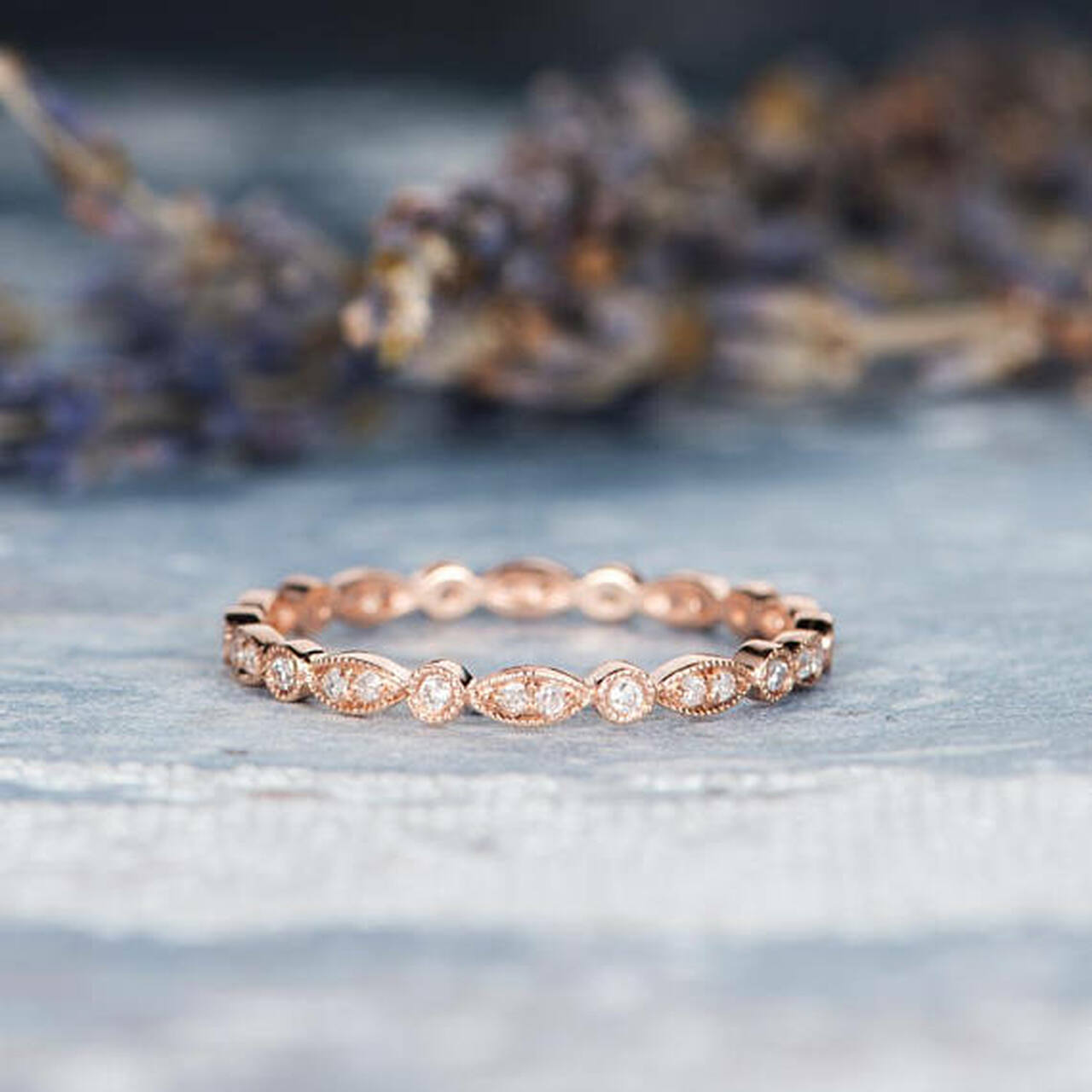 Round Brilliant Cut Full Eternity Matching Wedding Band Secondary image