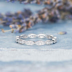 0.25 TCW Round Brilliant Full Eternity Vintage Moissanite Wedding Band