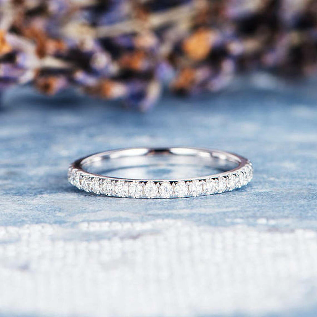 0.35 CTW Round Cut Full Eternity Moissanite Wedding Band