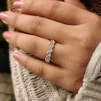 Half Eternity Marquise And Round Wedding Band