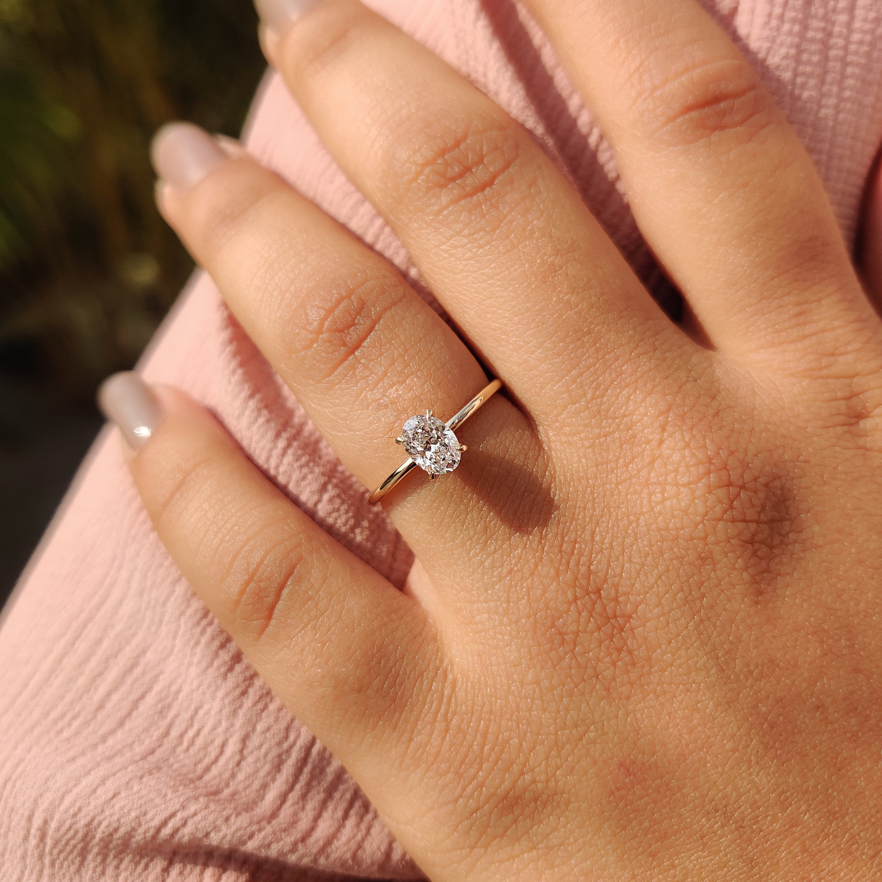 Yellow Gold Oval Diamond Engagement Ring Secondary image