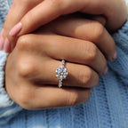 Floating Bubble Prong Round Cut Engagement Ring