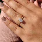 Oval Cut Diamond Ring In Pave Style