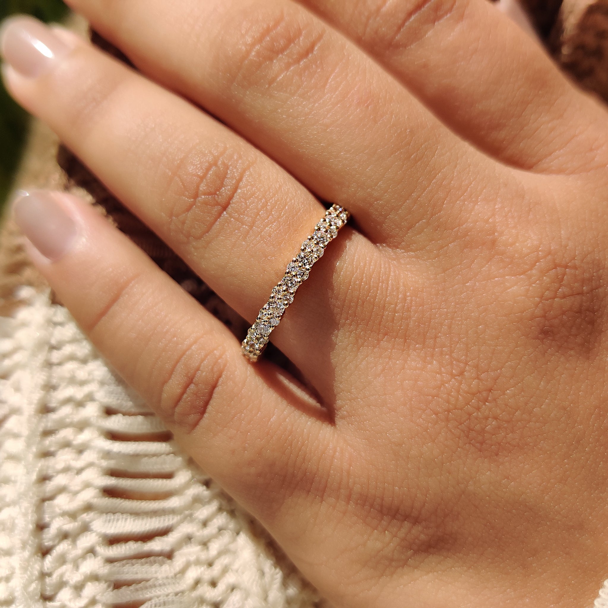 Round Diamond Eternity Wedding Band