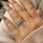 Round Diamond Wedding Band With Halo Style