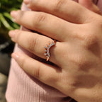 Round Diamond Wedding Band In Tiara Style