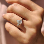 3 Stone Pear Cut Diamond Engagement Ring