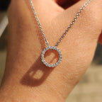 Open Circle Round Diamond Pendant