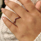 Round Cut Double Row Chevron Diamond Band