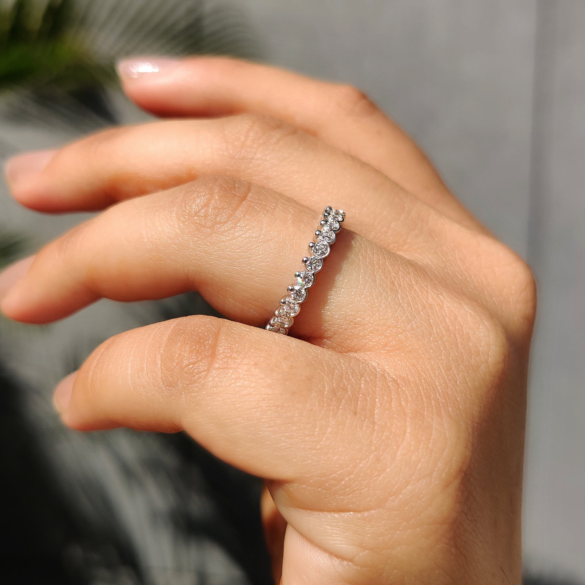 Lab Grown Diamond Round Wedding Band In Eternity Style Secondary image