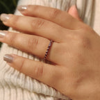 Red Diamond Wedding Band In Eternity Style