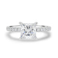 1.75 CT Princess Moissanite Hidden Halo Pave Setting Engagement Ring