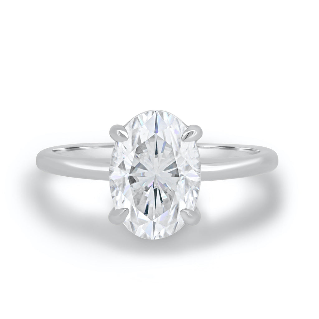 1.80 CT Oval Cut Moissanite Solitaire Engagement Ring