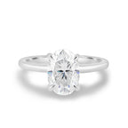 2.05 CT Oval Cut Moissanite Hidden Halo Engagement Ring
