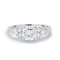 1.25CT Round Cut Cluster Moissanite Engagement Ring