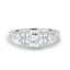 1.25CT Round Cut Cluster Moissanite Engagement Ring