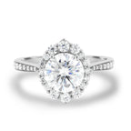 1.35 CT Round Cut Halo Style Moissanite Engagement Ring