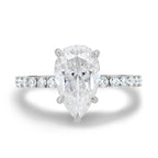 1.80 - 3.80 CT Pear Moissanite Pave Engagement Ring