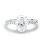 2.05 CT Oval Cut Moissanite Hidden Halo Pave Setting Engagement Ring