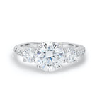 1.60 CT Round Cut Three Stone Moissanite Engagement Ring