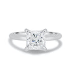 1.90 CT Princess Cut Hidden Halo Moissanite Engagement Ring