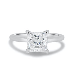 1.90 CT Princess Cut Hidden Halo Moissanite Engagement Ring
