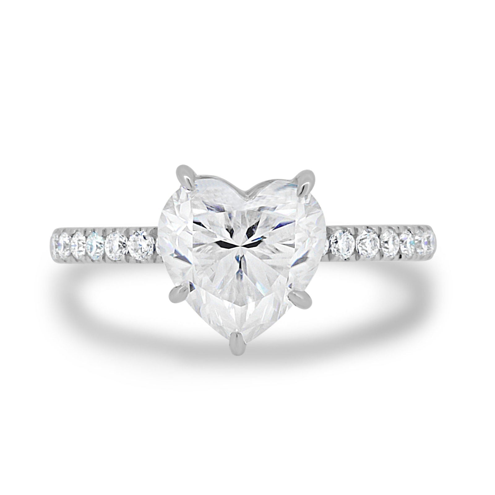 2.50 CT Heart Cut Moissanite Four Prongs Engagement Ring Main image