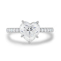 2.50 CT Heart Cut Moissanite Four Prongs Engagement Ring