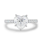 2.50 CT Heart Cut Moissanite Four Prongs Engagement Ring