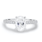 1.80 - 3.80 CT Oval Cut Moissanite Hidden Halo Engagement Ring
