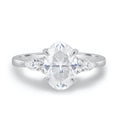 2.05 CT Oval Cut Moissanite Three Stone Engagement Ring