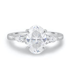 2.05 CT Oval Cut Moissanite Three Stone Engagement Ring