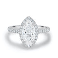 1.60 CT Marquise Cut Moissanite Halo Engagement Ring