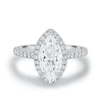 1.60 CT Marquise Cut Moissanite Halo Engagement Ring