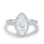 1.60 CT Marquise Cut Moissanite Halo Engagement Ring