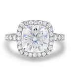 2.50 CT Cushion Moissanite Halo Pave Setting Engagement Ring