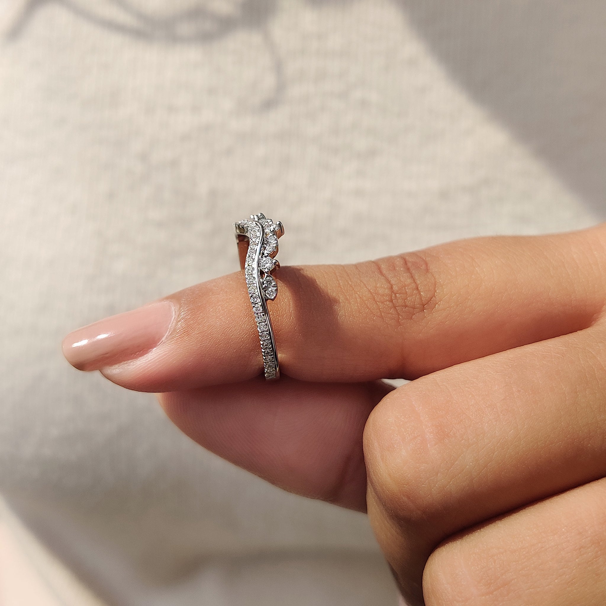 Lab Grown Round Cut Double Row Diamond Band