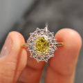 Cluster Halo Oval Cut Engagement Ring