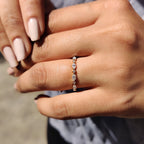 Round And Marquise Wedding Band In Half Eternity Setting