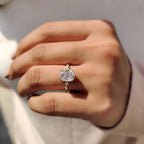 Elongated Cushion Cut Engagement Ring in Double Prong Setting