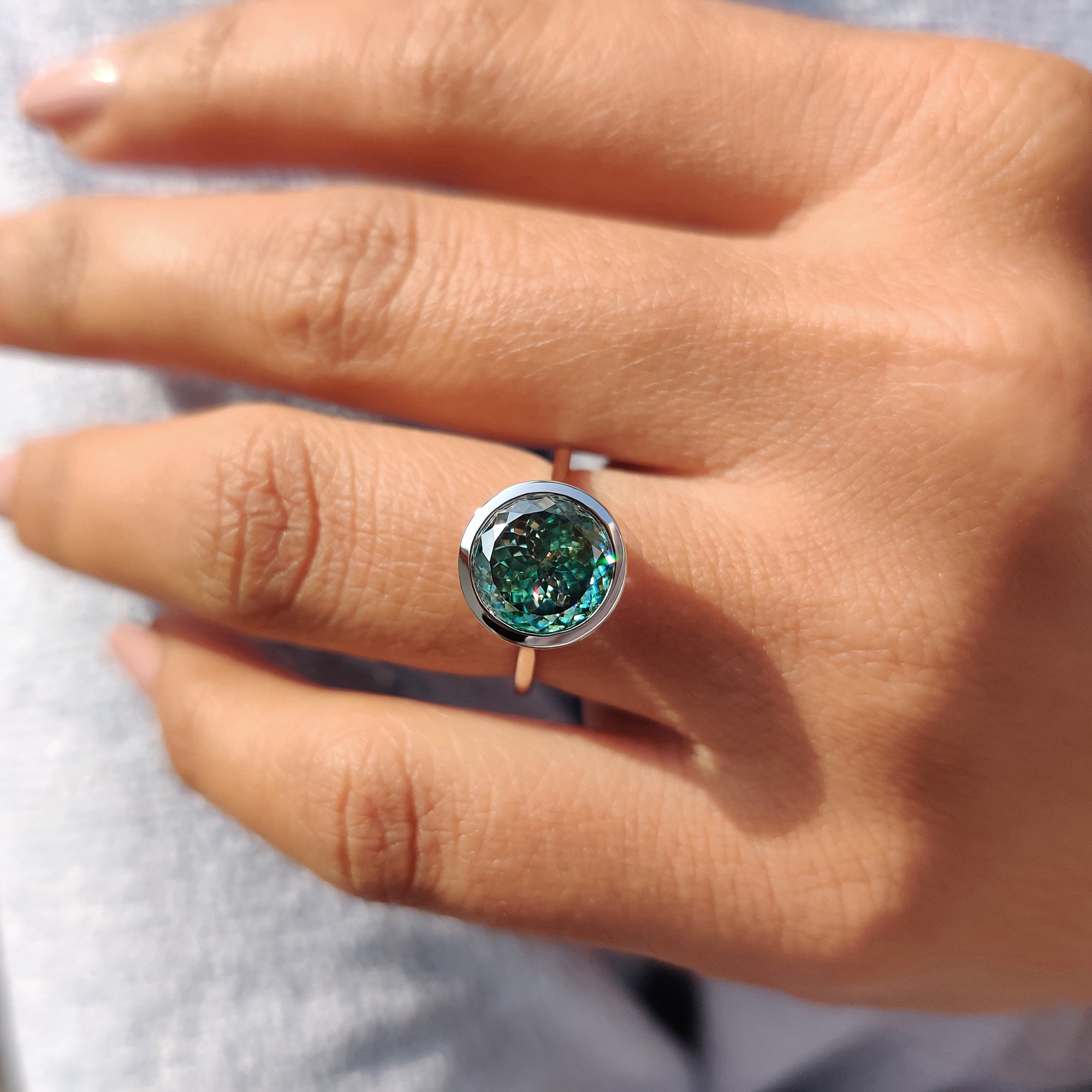 Portuguese Cut Engagement Ring In Bezel Setting Secondary image
